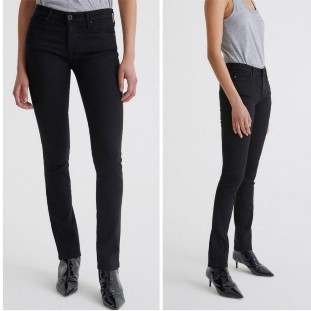 Ag Adriano Goldschmield The Harper Essential Straight Leg Jeans in Black Size 28